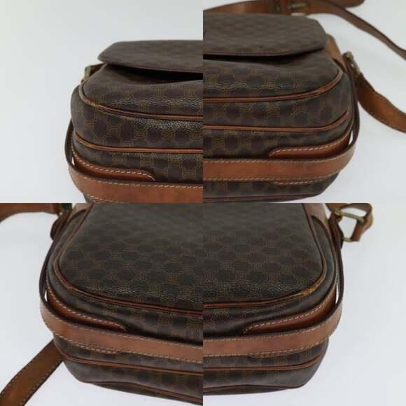 CELINE Macadam Canvas Shoulder Bag Pvc Brown Gold - Picture 10 of 13